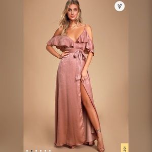 Lulu’s Moriah Rose Satin Wrap Dress
